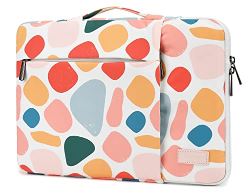 SANFAN 360Â° Protective Laptop Sleeve Case Bag with 2 Pockets,Laptop Cover with Handle and Luggage Strap for MacBook Pro 16 inch and 15 inch-15.6 inch Laptop (Stones)