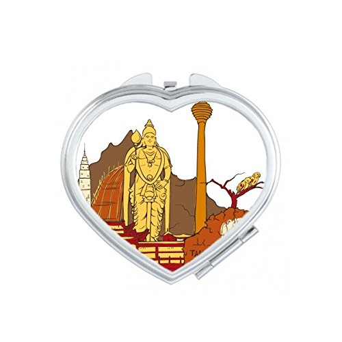 Miroir de poche aquarelle Kuala Lumpur mignon petit miroir de main