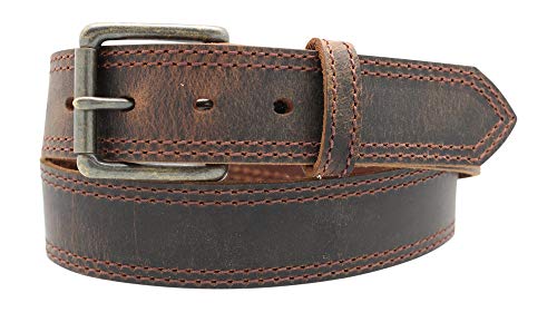 Casual Jean Belt Distressed Leather Belt Double Stitched Full Grain Leather Amish Handcrafted sizes 30-46