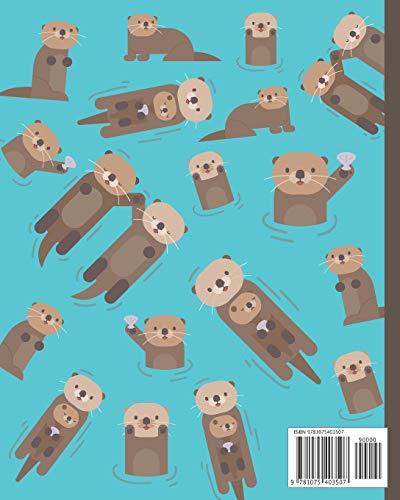 Notebook: Cute Otters Cartoon Cover - Lined Notebook, Diary, Track, Log & Journal - Gift for Boys Girls Teens Men Women (8"x10" 120 Pages) - Image 2