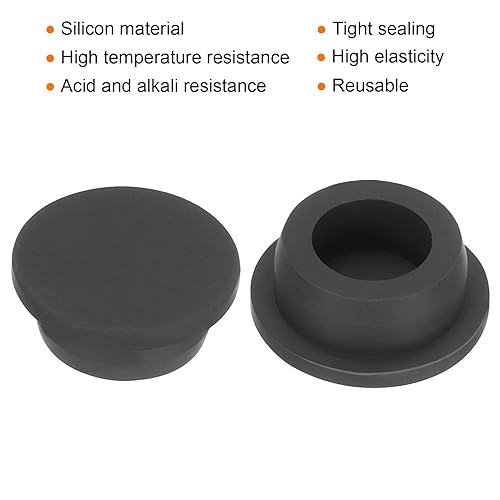 Image of uxcell High Temp Silicone Plug Mount Dia 27mm /1.06 inch T Shaped Rubber Stopper Hole Plugs for Powder Coating Plating Waterproof Plugs Sealing Plugs Black Pack of 2(OD 34mm)