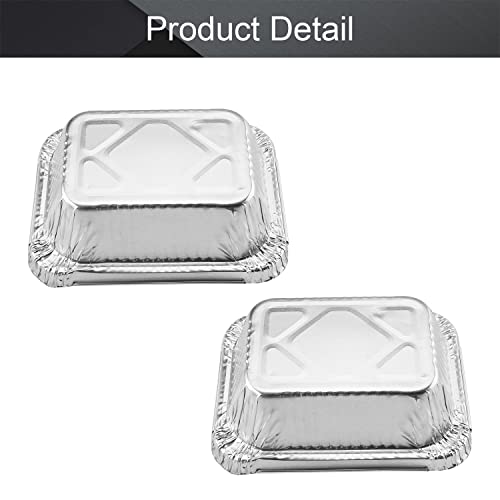 Image of Othmro 5 inchx4 inchx1.7 inch Aluminum Foil Pans,Disposable Takeout Pans, 50pcs Aluminum Foil Food Containers Rectangle Pans 220ml for Cooking, Baking, Heating, Storing, Food Prepping