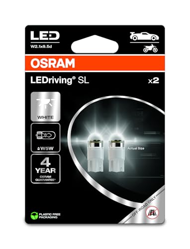 OSRAM LEDriving SL, ≜ W5W, White 6000K, Double Blister (2 lamps), LED Retrofit, offroad use only