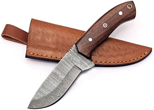 Sloth Steel Handmade Fixed Blade High Carbon Steel, Damascus Hunting Knife, Bushcraft, EDC, Survival and Pocket Knives For Men With Sheath.