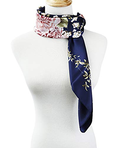 Image of Women's 35 inch Satin Square Silk Like Hair Scarves and Wraps Headscarf for Sleeping | Silk Feel Neckerchief, Hair Scarf, Fashion Bandana, Headscarf, Headband, Hair Wrap Sleeping, Daily Fashion Styling