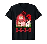 I'm 3 I-E-I-O Farm Theme 3rd Birthday 3 Year Old Party T-Shirt