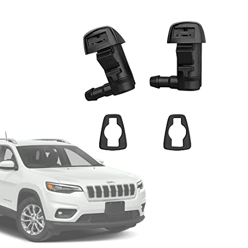 68102968AB Premium Wiper Washer Nozzles Fit for 2014-2023 Jeep Cherokee & 2015-2017 Chrysler 200, Windshield Washer Fluid Jet Nozzle | Easy to Install | 2 Pack, 55112832AA