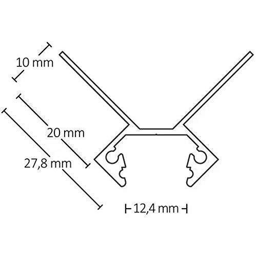 Profilé En Aluminium Pour Bandes LED - 2 Mètres, Noir Avec Cache Laiteux, Largeur Intérieure 12,4 Mm, Idéal Pour éclairage Indirect - 4