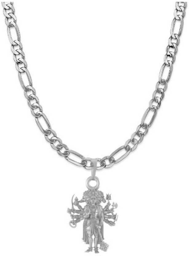 Pendentif en argent sterling 92,5 % Hanuman collier Figaro 55,9 cm bijou précieux chic