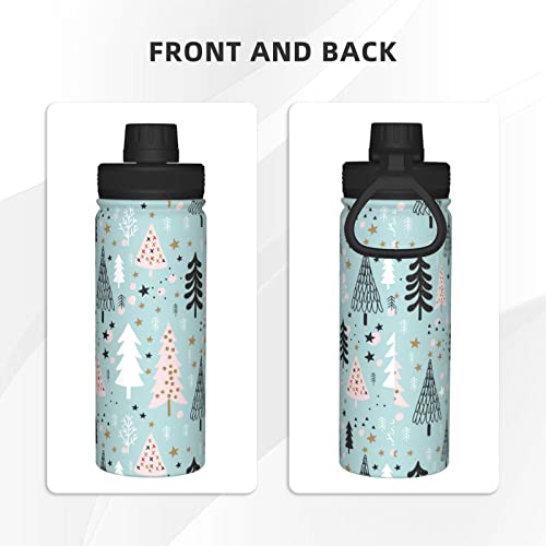 Supluchom Water Bottle Christmas Pine Tree Winter Boho Insulated Thermoses 18 Oz Stainless Steel Vacuum Tumbler Cold Hot Coffee Tea Water Flask For Sports Travel Home Office School #TOP2