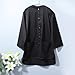 Lurrose Long Sleeve Salon Labour Suit Lightweight Hair Stylist Smock Black Professional Work Clothes for Beauty Salon and Barber Use