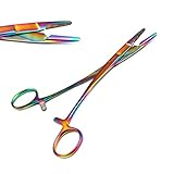 OdontoMed2011 Multi Titanium Rainbow Color Hemostat with Scissors 5.5