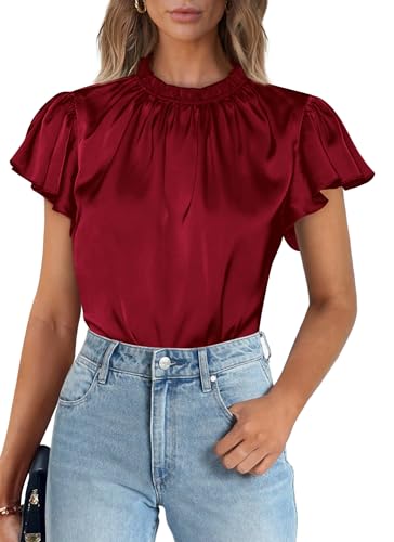 PRETTYGARDEN Women's Satin Blouse