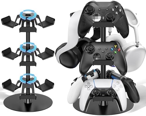 Headset Stand 3 Tiers for Desk, Rotatable Gaming Controller Stand...