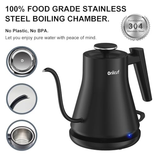Electric-Gooseneck-Kettle-Pour-Over-Coffee-Tea-Kettle-304-Stainless-Steel-Water-Boiler-Rapid-BoilAuto-Off-Boil-Dry-ProtectionBPA-FreeMatte-Black Electric Gooseneck Kettle Pour Over Coffee Tea Kettle 304 Stainless Steel Water Boiler Rapid BoilAuto Off Boil Dry ProtectionBPA FreeMatte Black