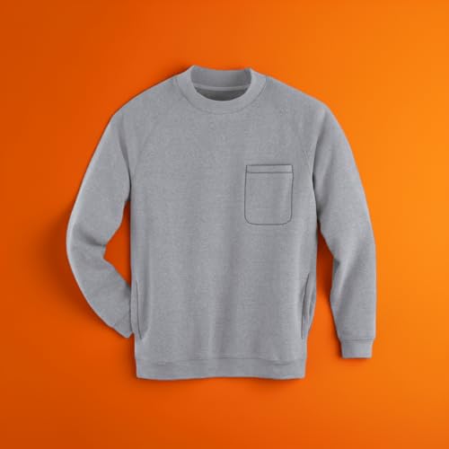Collections Etc Men's Chest Pocket Comfortable Crewneck Sweatshirt4