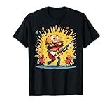 funny Cheeseburger Hamburger play guitar french fries dance T-Shirt