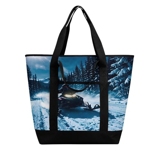FekiLoot Bolsas aisladas para motos de nieve reutilizables para comestibles, gran capacidad, a prueba de fugas, bolsas de compras portátiles, bolsas de compras térmicas resistentes con cremallera