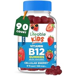 Lifeable Sugar Free Kids Vitamin B12 Gummies | 1000 mcg | Great Tasting B12 Vitamins for Kids | Energy, Mood, and Metabolism Support | B 12 Vitamin Gummies for Boys and Girls | 90 Gummies