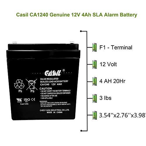 Casil Ca1240 Genuine 12V 4Ah Sla Alarm Battery (1 Pack) #TOP1