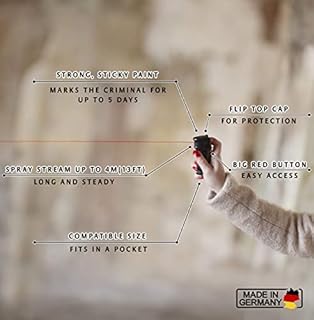 Spray Antiaggressione Legale in formato compatto, con gel, ideale da portare in borsa, zaino o tasca, 40 ml. Spray Identificatore