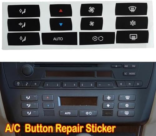 Car Air Conditioning Dash Button Sticker for BMW X3 E83 2003-2010,Radio Dash Buttons Decal Replacement Stickers Auto Interior Accessories