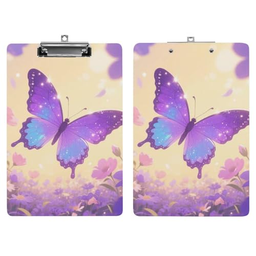 Porte-bloc A4 en acrylique violet à paillettes chic et résistant - 7