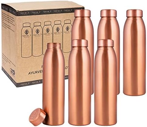 Bottiglia In Rame Puro Norman Jr – 550 Ml, Set Da 3, Ayurvedica, Con Rivestimento Laccato, Per Bere Acqua E Benessere, 100% Rame