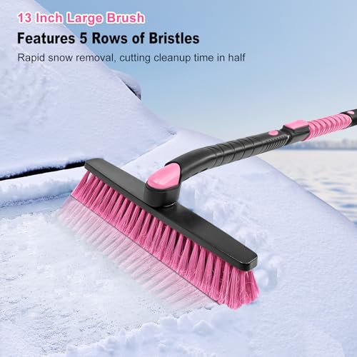image for HEEYA 48 Inch Long Snow Brush for SUV, Extendable Ice Scraper and Brus