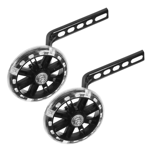 Ruedas de Entrenamiento para Bicicleta, Ajustables y Resistentes al Desgaste, con Luces Intermitentes de Equilibrio, 1 Par, Negro, para Bicicletas miniatura 1
