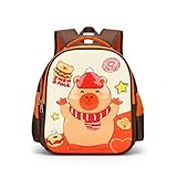 Mochila Infantil de Ursinho, Multicolorido, Pelúcia, Alças Ajustáveis e Acolchoadas, Resistente, Leve, para Escola e Creche, 2 Compartimentos