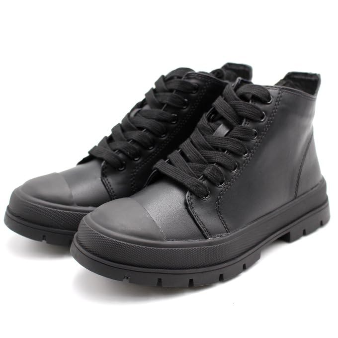 Laforst Womens Skylar PU Upper Over The Ankle Lace Up Bootie Black 8