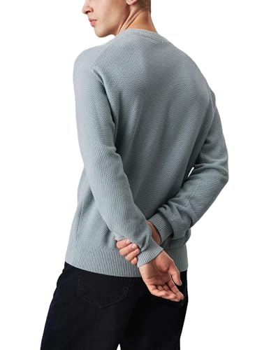 Pull Calvin Klein Jeans en coton mélangé bleu à coupe droite