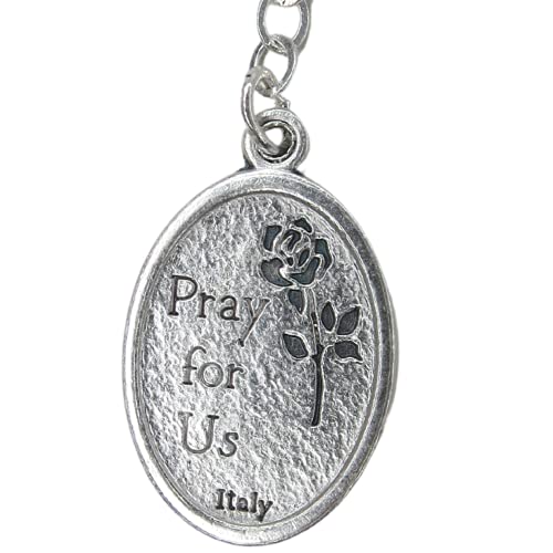 Needzo Catholic Prayer Card and Rosary Gift Set, Saint Charbel Chaplet with Red, Blue and Black Crystal Beads and Silver Tone Pray for Us Medal, Pocket Prayers and Rosaries, 5.75 Inches4