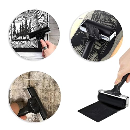 Miniatura 8 de Jfangzhzh Rodillo De Goma 2 Piezas Rodillos Goma Estampación 6 Y 10 Cm ,Rodillo Para Tinta,Para Estampar,Bloque De Pintura Tinta Y Aplicar Pegamento Estampado De Bloques Y Papel Pintado