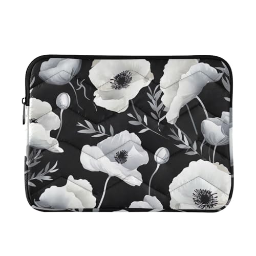 Funda para portátil blanco Poppies Flower 13-14 pulgadas