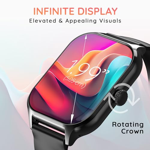 Image of Pebble Elevate 1.99 inch (5.05 cm) Infinite Display, BT Calling, Health Suite, Multi Sports Mode, Multiple Watch Faces, AI Voice Assistance, Sleep Monitor, Alarm & Notification - Jet Black