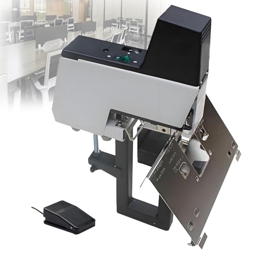 DPLXQPP Encuadernadora Automática a Caballete Eléctrica,Capacidad 2-30 Hojas,Presión Ajustable 1-9,con Pedal,La Solución para Encuadernar Sin Esfuerzo Documentos Gruesos