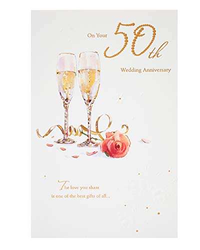 On Your 50TH Anniversary (Golden), Anniversary Greetings Card