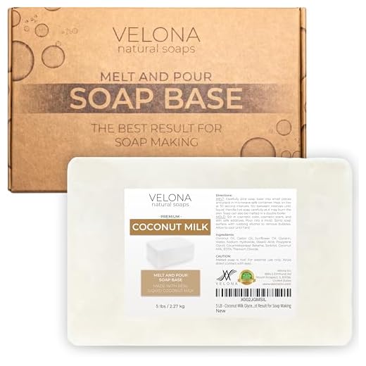 2,2 kg – Base de sabão de glicerina de leite de coco da Velona | Sem SLS/SLES | Derreta e despeje | Barra natural para o melhor resultado na fabricação de sabão