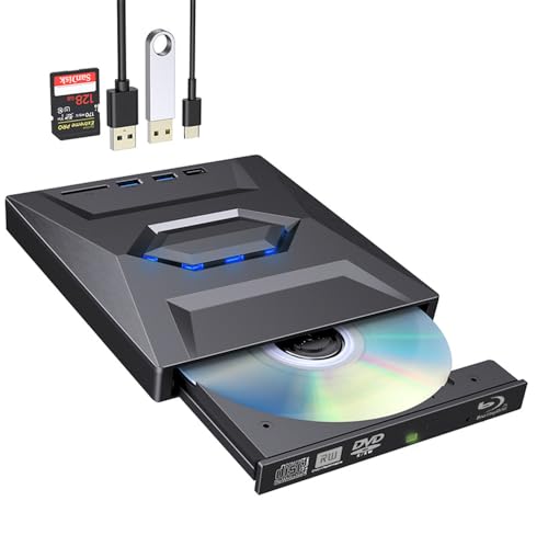 JOYIN-BURN USB 3.0 USB C External 3D Blu-ray Writer BD-RE BD Burner Drive CD DVD Burner with SD Card Reader and USB 3.0+2.0+Type-C Input Ports for Laptop PC Windows 11/10/8/7, Linux, Mac OS - Thumbnail 5