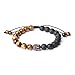 COAI Geschenkideen Unisex Reiki Armband aus Lavastein und Tigerauge mit Buddha Kopf Charm
