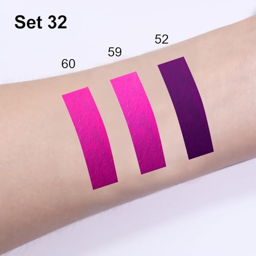 Image of evpct 3Pcs Purple Hot Pink Fuschia Red Matte Lip Liner & Liquid Lipstick Stain Makeup Set for Women, Lip Liner Stain Long Lasting Waterproof Smudge Proof, Longwear Lips Stick Makeup 24 hours originale