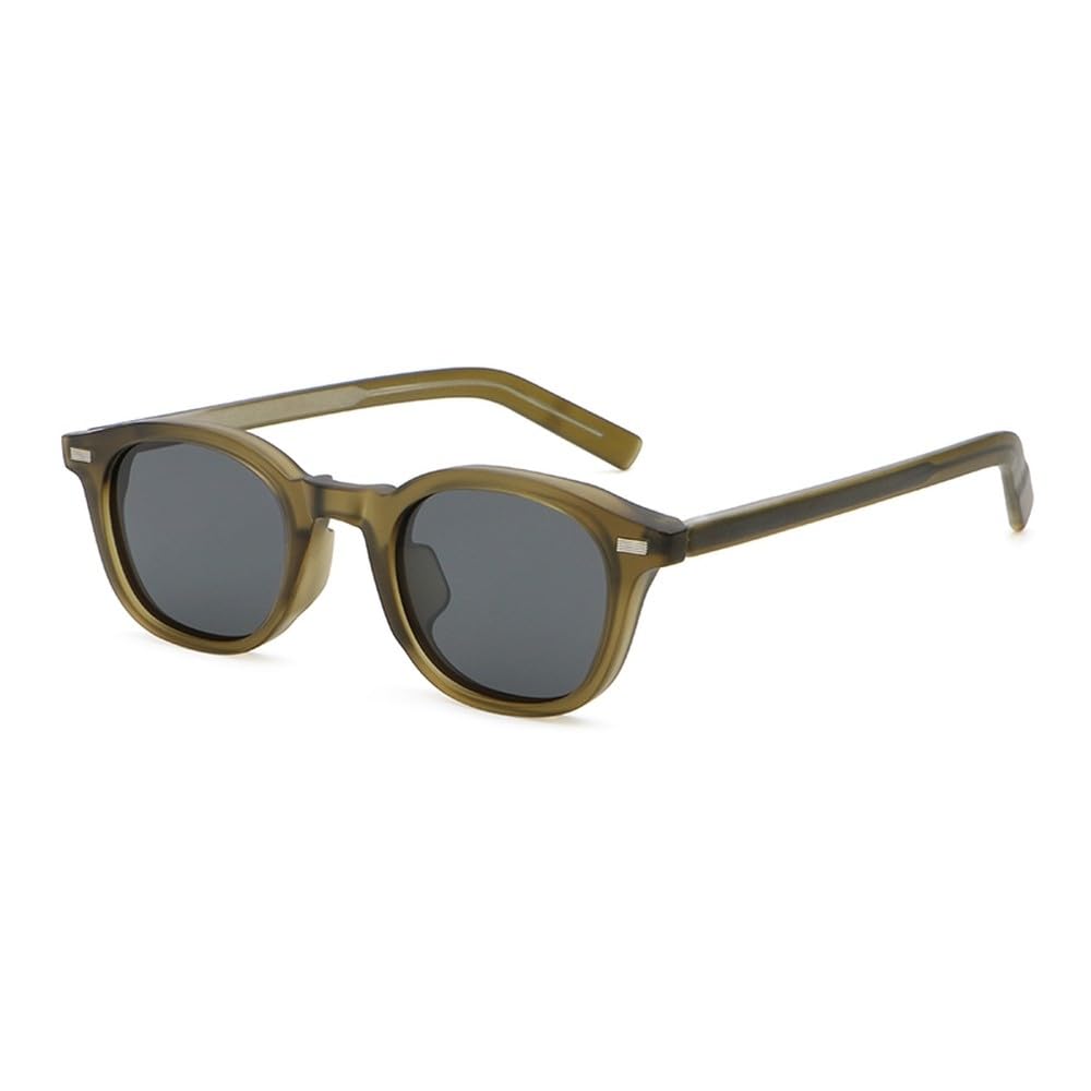 Gafas de sol polarizadas de moda para mujer, gafas de sol cuadradas unisex de acetato, color verde y gris, con protección UV400 para hombre