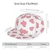 Unisex Adult Cute Cow Print Pink Baseball Cap Snapback Dad Hat for Camping Golf Outdoor Activities, Fashionable Adjustable Snap Military Cap, One Size Fits Most