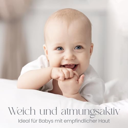 Spannbettlaken Kinderwagen 40x90 Aus 100% Bio-Baumwolle – Waschbar & Ultraweich Weiss 2er-Set Spannbettlaken - Für Baby – Ansicht 6