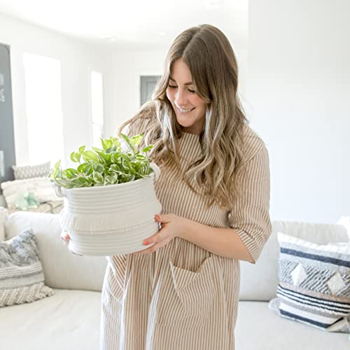 Naturalcozy 3-Piece Decorative Storage Basket Set – Cotton Rope Woven Baskets For Organizing! Small Basket For Nursery Baby Stuff, Gift Basket, Montessori, Dog Toy Bin, Cat Basket, Bathroom Shelves #TOP4