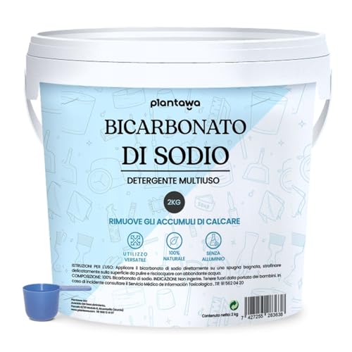 PLANTAWA Bicarbonato di Sodio 2kg | Pulizia Ecologica Multiuso | Smacchiatore Tessuti, Deodorizzante Casa e Cucina | Alternativa Naturale ai Prodotti Chimici