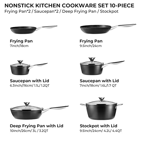 Induction Cookware Set, Fadware Pots And Pans Set Nonstick, Dishwasher Safe Pan Sets For Cooking Nonstick, Kitchen Utensils Set W/Frying Pans, Saucepans & Stockpot, Kitchen Essentials For New Home #TOP1