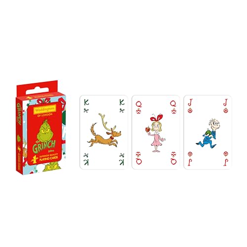 Waddingtons Number 1 The Grinch Playing Cards play fish, slap jack, crazy eights and rummy, Travel Companion, Gifts and Toys for Boys, Girls and Adults, Green - Image 4